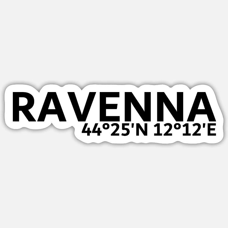 Coordonnées de Ravenne - Sticker taille S (10 x 10 cm) - blanc mat