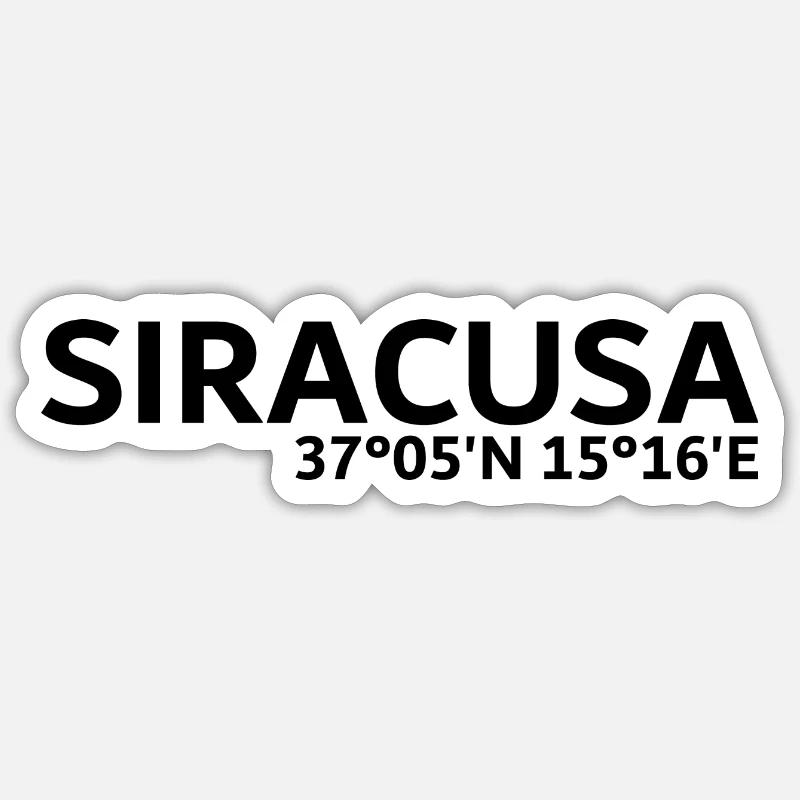 Coordonnées de Syracuse - Sticker taille S (10 x 10 cm) - blanc mat