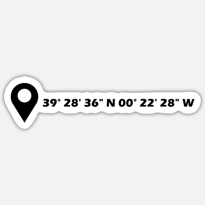 Valencia coordinates Sticker size S (10 x 10 cm)
