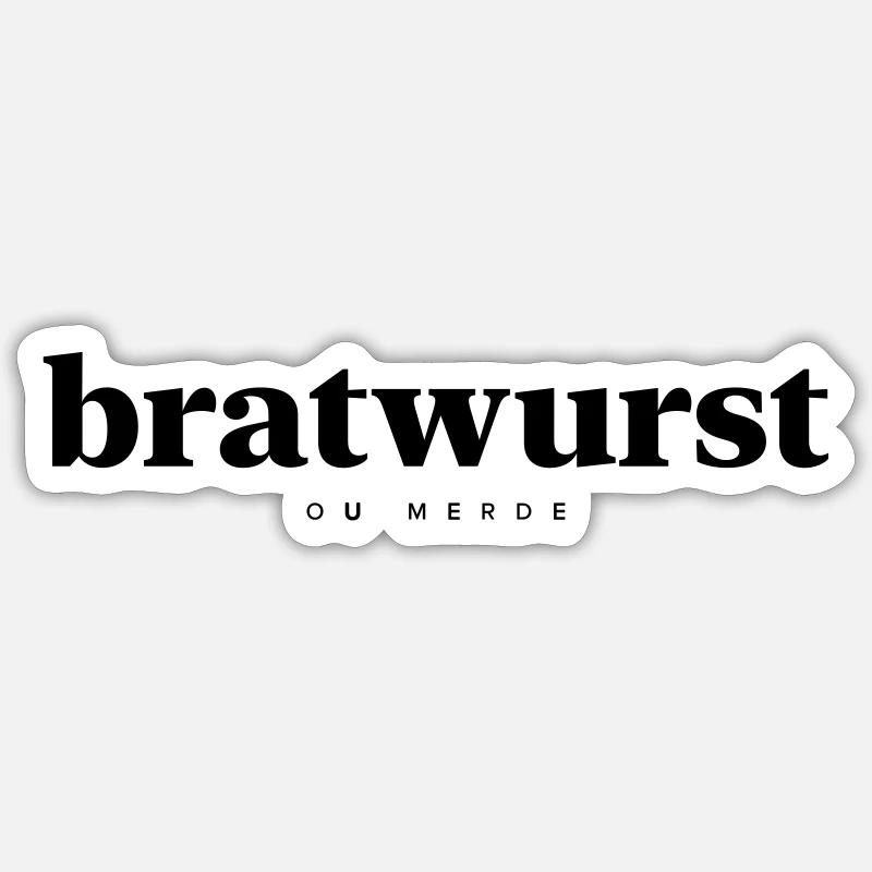 Bratwurst - Sticker taille S (10 x 10 cm) - blanc mat