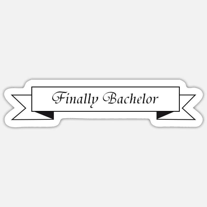 Finally Bachelor Sticker size S (10 x 10 cm)