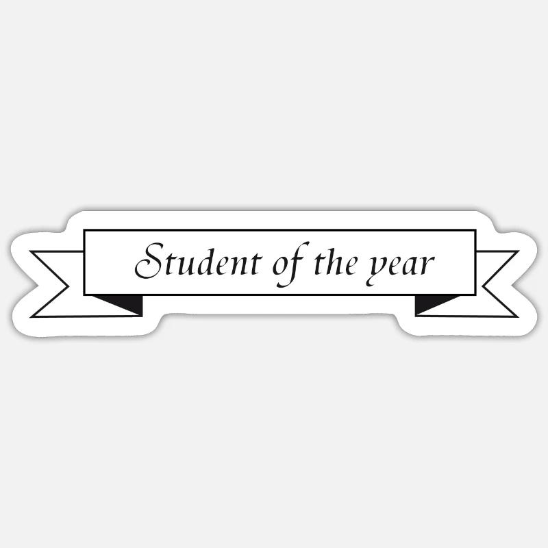 Étudiant de l’année - Sticker taille S (10 x 10 cm) - blanc mat