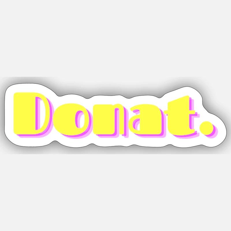 Donat - Sticker taille S (10 x 10 cm) - blanc mat