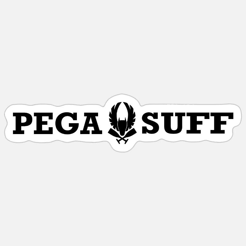 Pegasuff black - Sticker Größe S (10 x 10 cm) - Mattweiß