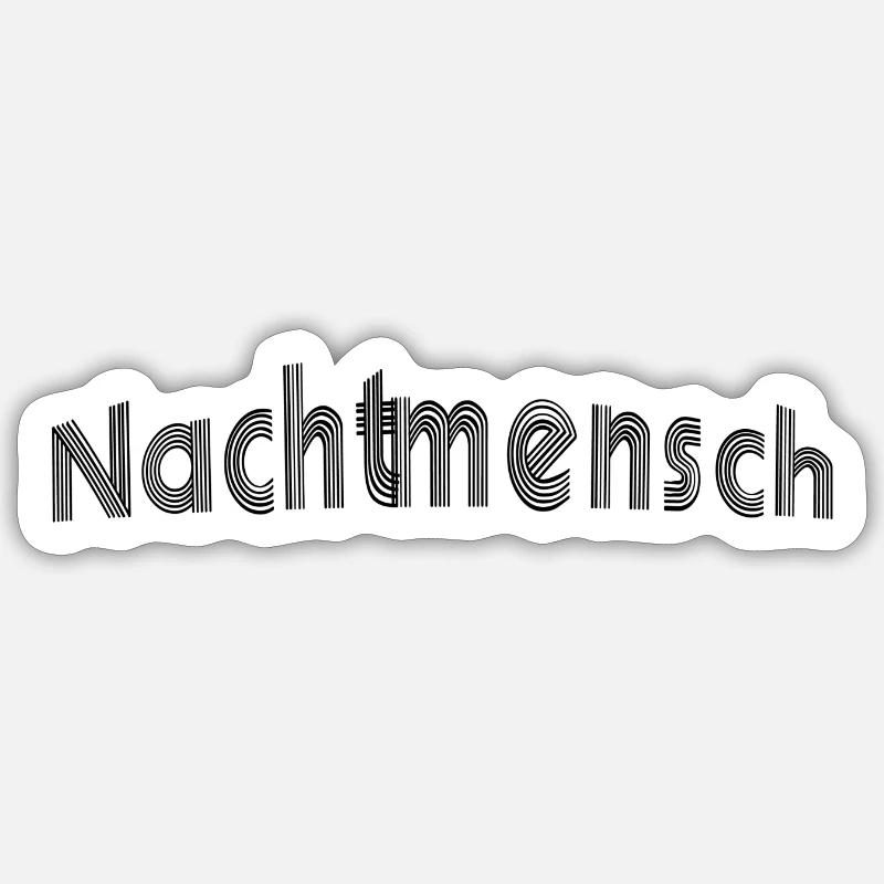 Nachtmensch - Sticker Größe S (10 x 10 cm) - Mattweiß