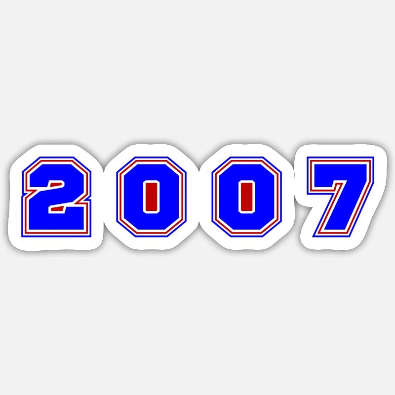 Numéro de l’année 2007 - Sticker taille S (10 x 10 cm) - blanc mat