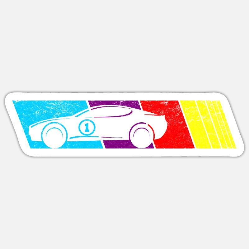 conception de voiture d’explosion de couleur abstraite Sticker taille S (10 x 10 cm)