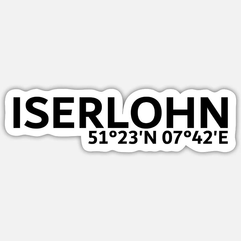 Coordonnées d’Iserlohn - Sticker taille S (10 x 10 cm) - blanc mat