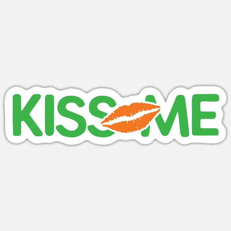 Embrasse-moi - Sticker taille S (10 x 10 cm) - blanc mat