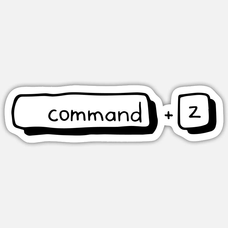 command + Z - Sticker Größe S (10 x 10 cm) - Mattweiß