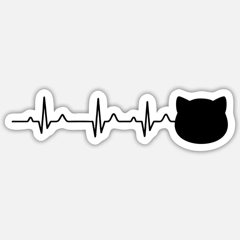 Amour des chats - Sticker taille S (10 x 10 cm) - blanc mat