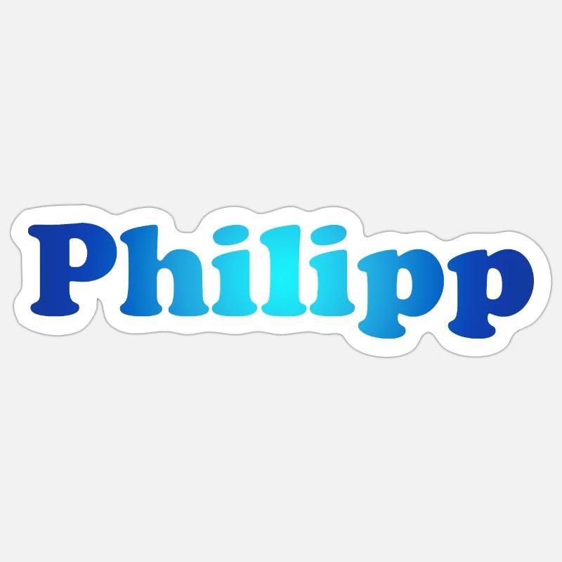 Philipp bleu Sticker taille S (10 x 10 cm)