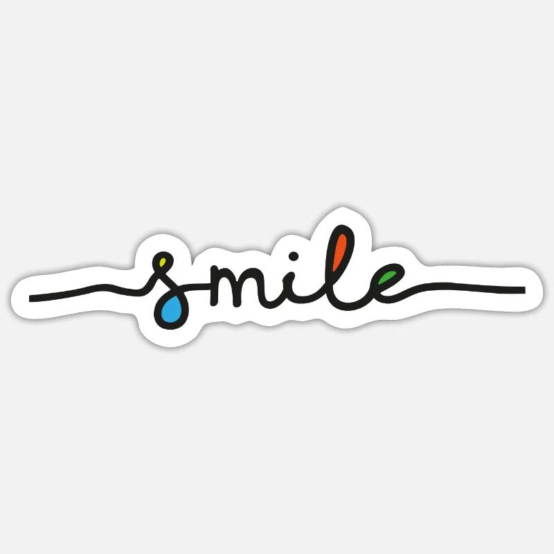 Smile Font - Sticker size S (10 x 10 cm) - white matte