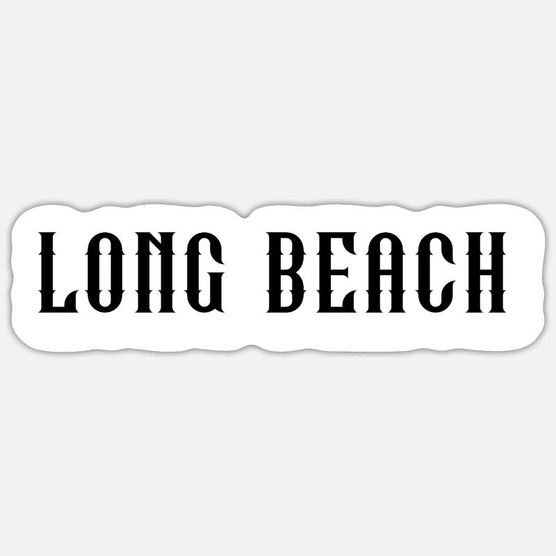 Long Beach - Sticker Größe S (10 x 10 cm) - Mattweiß