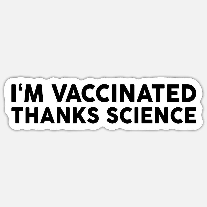 #Vaccinated - Sticker taille S (10 x 10 cm) - blanc mat