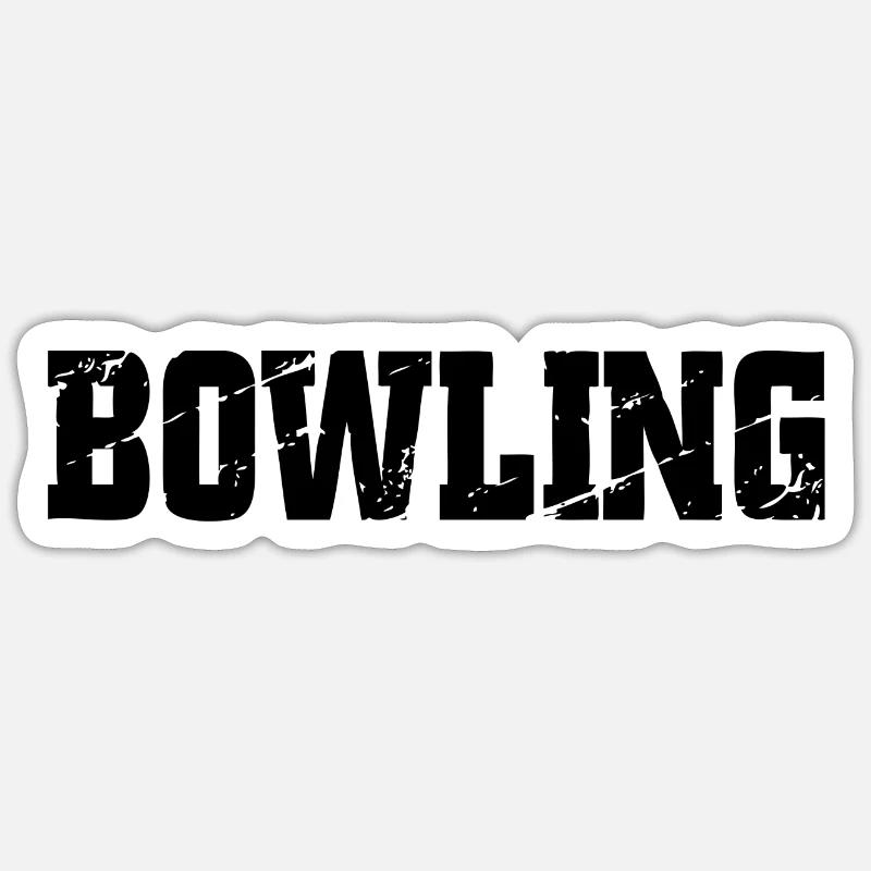 Bowling - Sticker taille S (10 x 10 cm) - blanc mat