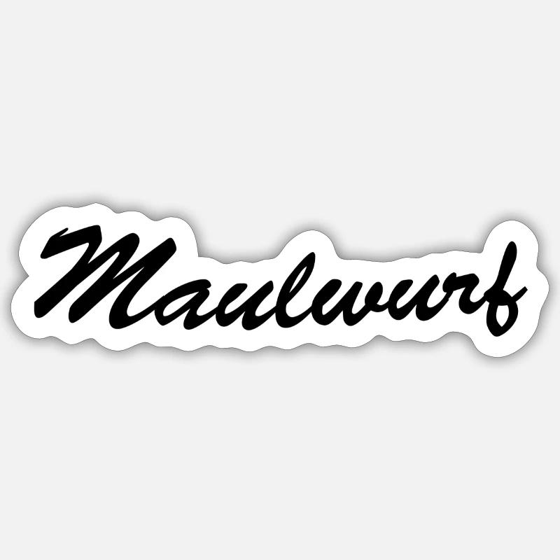 Maulwurf - Sticker Größe S (10 x 10 cm) - Mattweiß