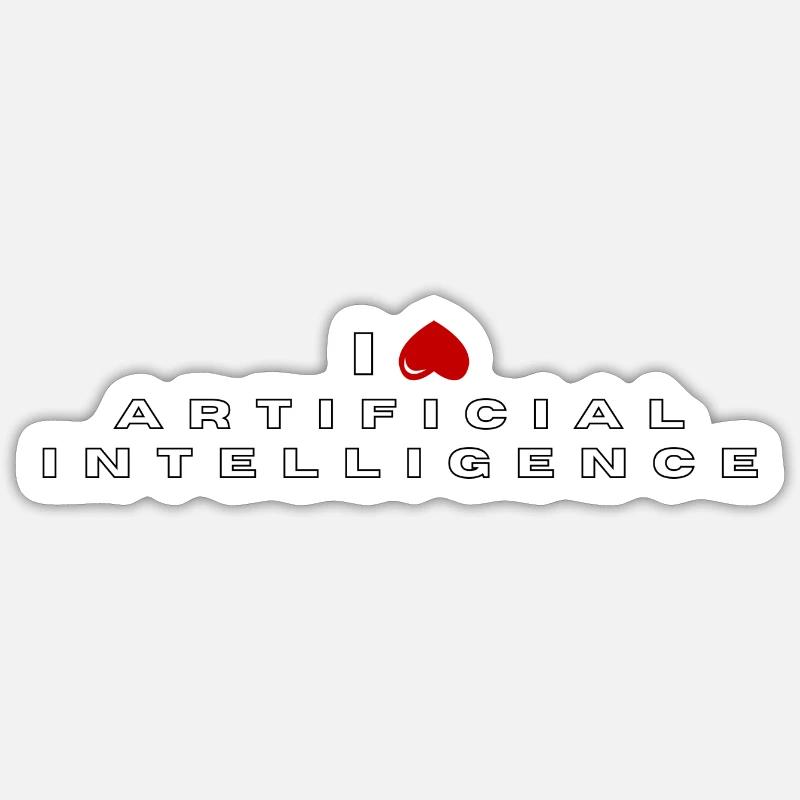 I hate Artificial intellingence - Sticker size S (10 x 10 cm) - white matte