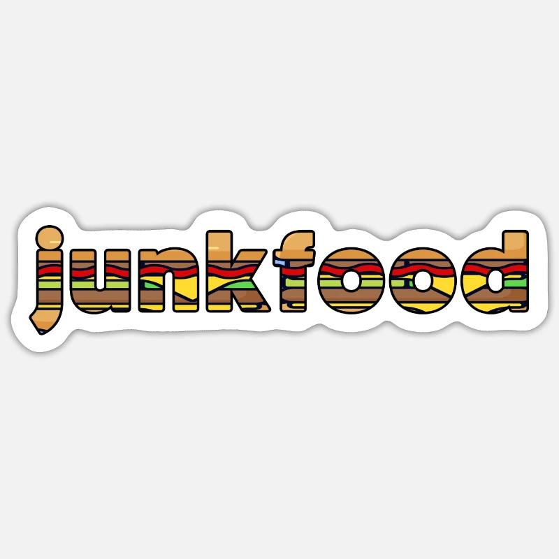 Malbouffe - Sticker taille S (10 x 10 cm) - blanc mat