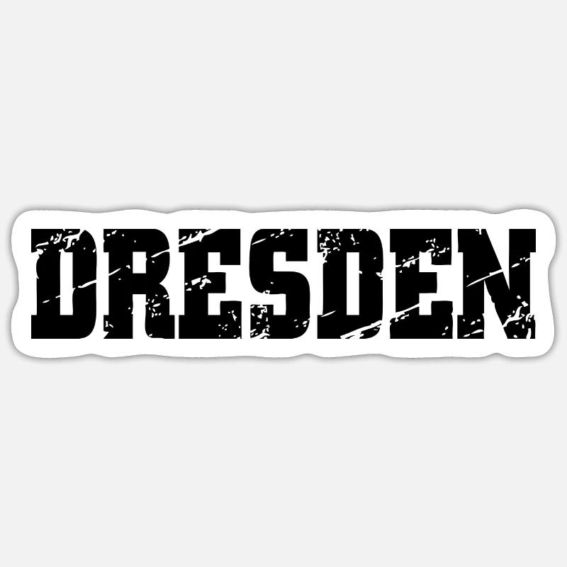 Dresde - Sticker taille S (10 x 10 cm) - blanc mat