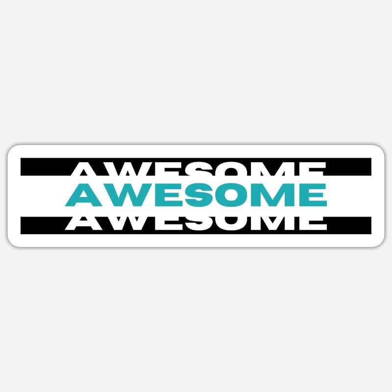 Awesome² - Sticker Größe S (10 x 10 cm) - Mattweiß