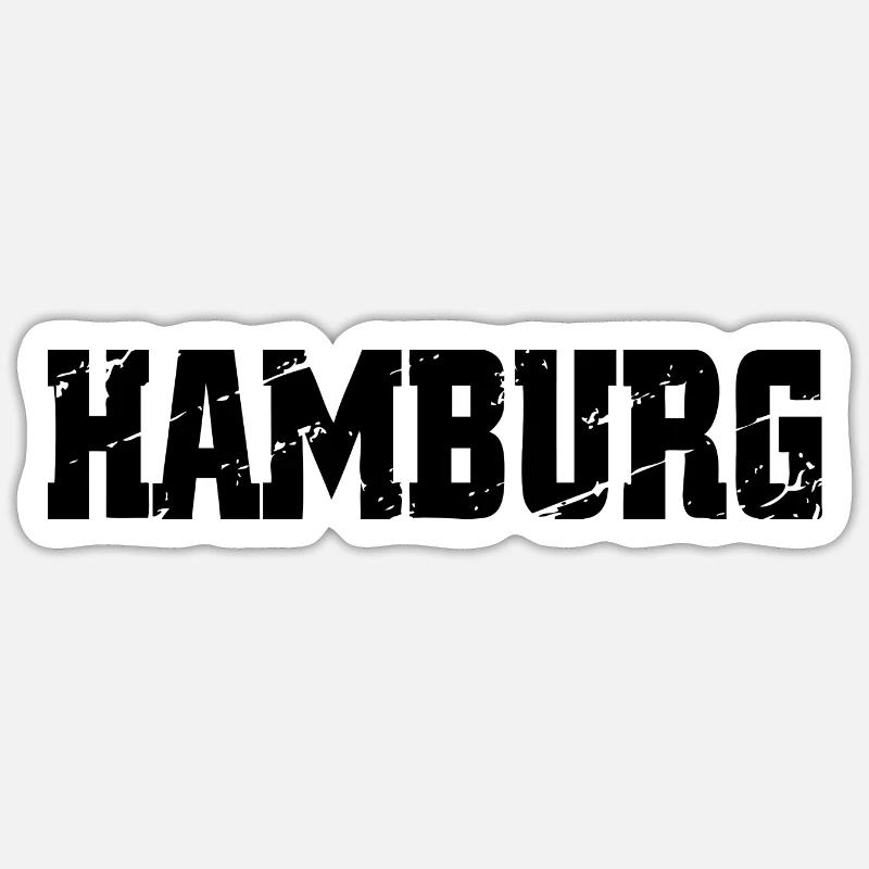Hambourg - Sticker taille S (10 x 10 cm) - blanc mat