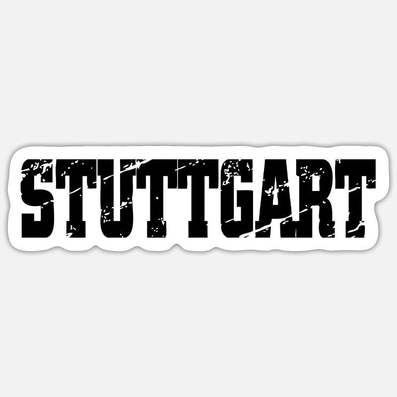 Stuttgart - Sticker taille S (10 x 10 cm) - blanc mat