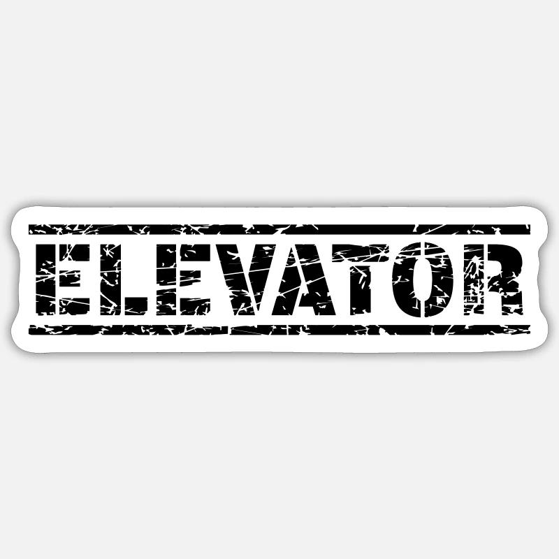 Ascenseur - Sticker taille S (10 x 10 cm) - blanc mat