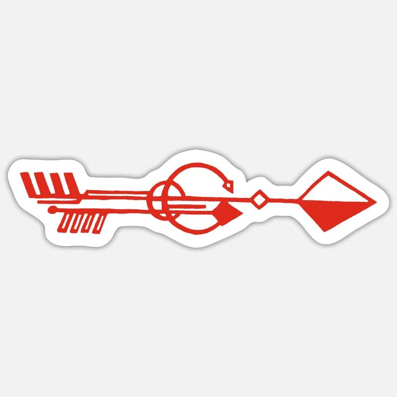 Strange red arrow - Sticker size S (10 x 10 cm) - white matte