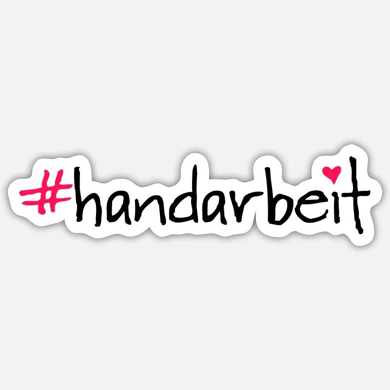 #handarbeit Sticker Größe S (10 x 10 cm)