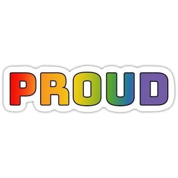 Regenbogen proud schwarz - Sticker Größe S (10 x 10 cm) - Mattweiß - Vorne