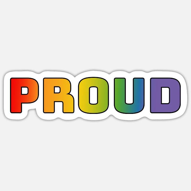 Regenbogen proud schwarz - Sticker Größe S (10 x 10 cm) - Mattweiß