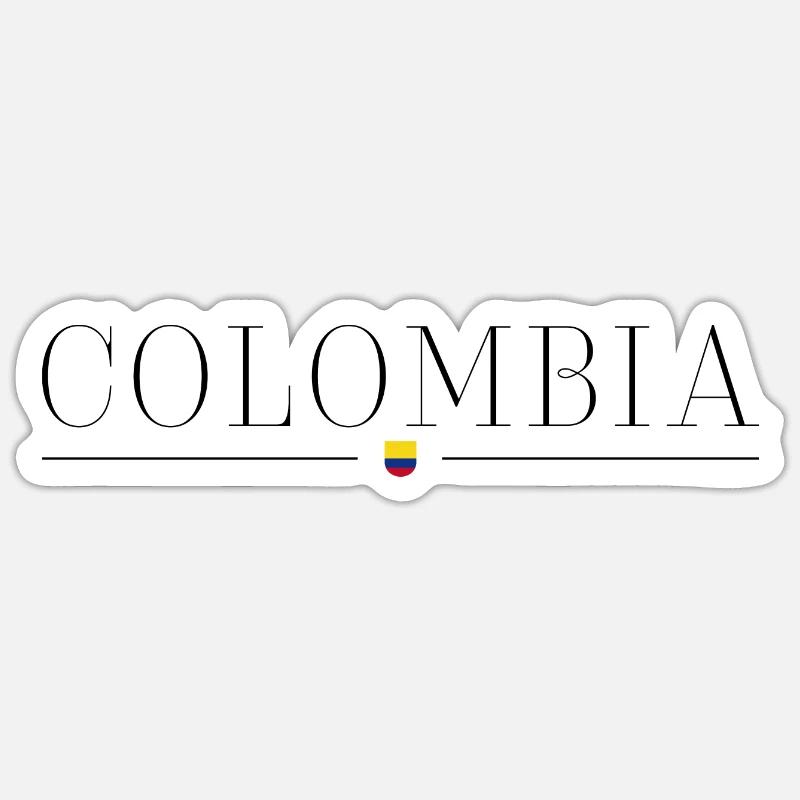 J’aime la Colombie - Sticker taille S (10 x 10 cm) - blanc mat