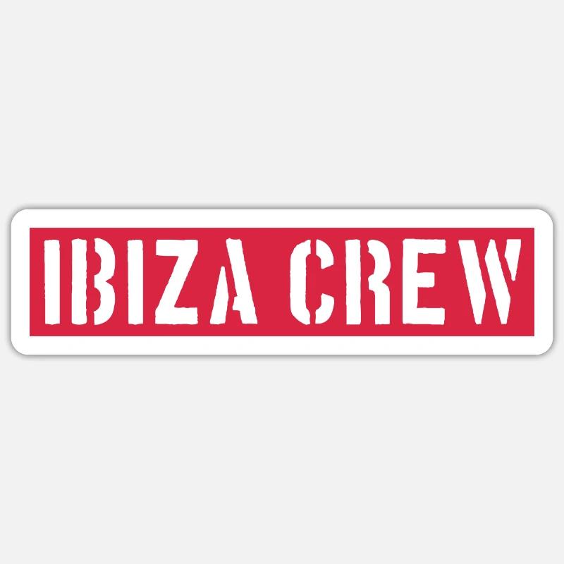 Ibiza Crew - Sticker Größe S (10 x 10 cm) - Mattweiß