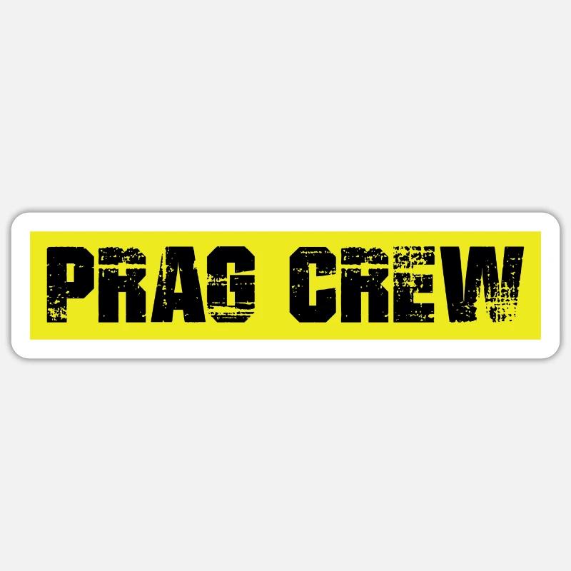Prag Crew - Sticker Größe S (10 x 10 cm) - Mattweiß