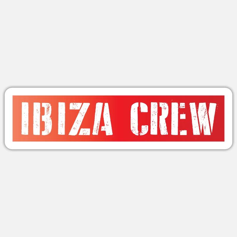 Ibiza Équipage - Sticker taille S (10 x 10 cm) - blanc mat