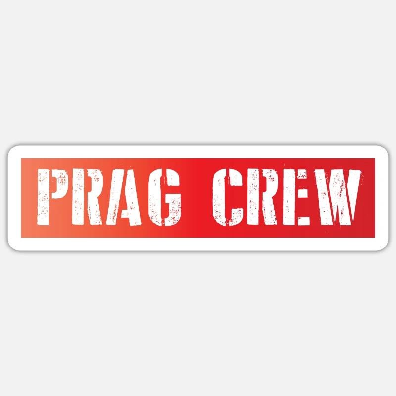 Prag Crew - Sticker Größe S (10 x 10 cm) - Mattweiß