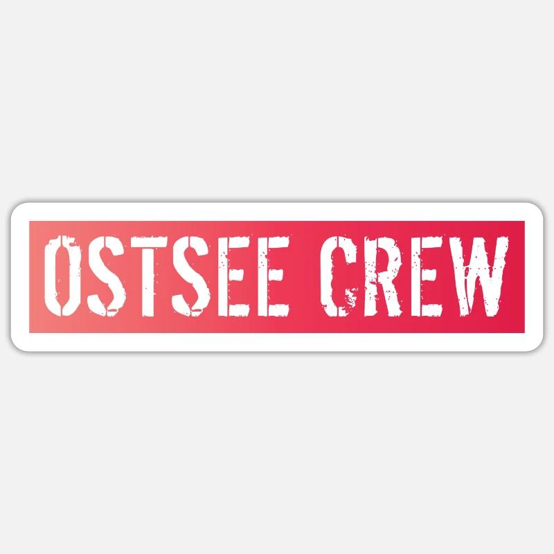 Ostsee Crew - Sticker Größe S (10 x 10 cm) - Mattweiß