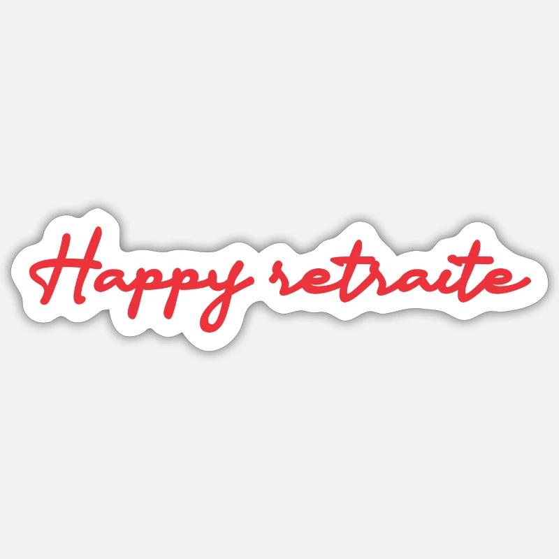RETRAITE. RETRAITE. RETRAITEE. RETRAITE - Sticker taille S (10 x 10 cm) - blanc mat