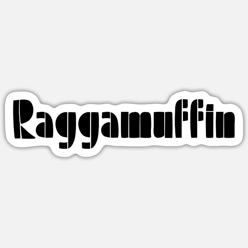 Raggamuffin - Sticker taille S (10 x 10 cm) - blanc mat