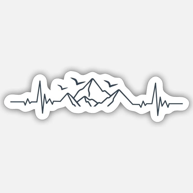 Mont Hetbeita - Sticker taille S (10 x 10 cm) - blanc mat