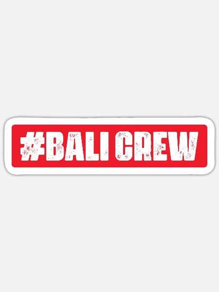 Bali Crew - Sticker Größe S (10 x 10 cm) - Mattweiß