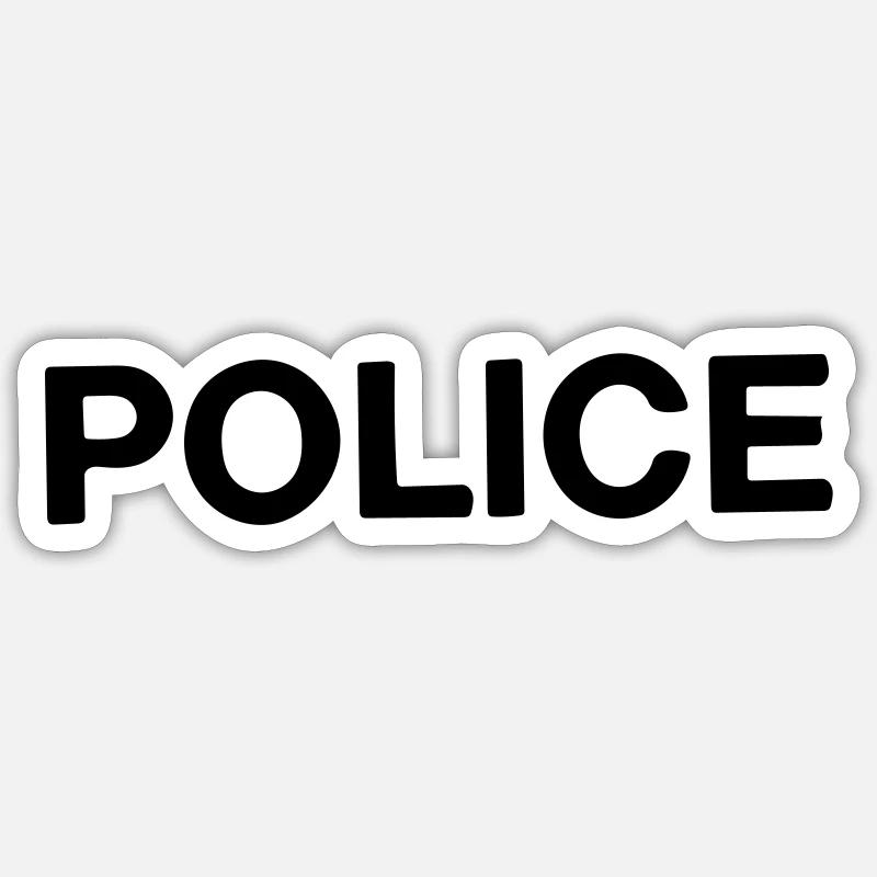 police - Sticker taille S (10 x 10 cm) - blanc mat
