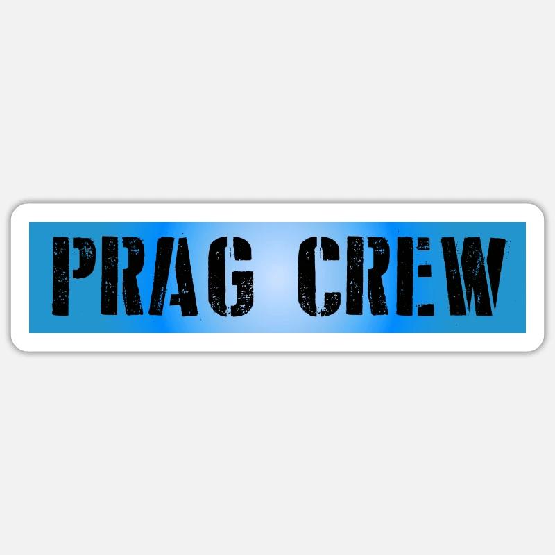 Prague Équipage - Sticker taille S (10 x 10 cm) - blanc mat