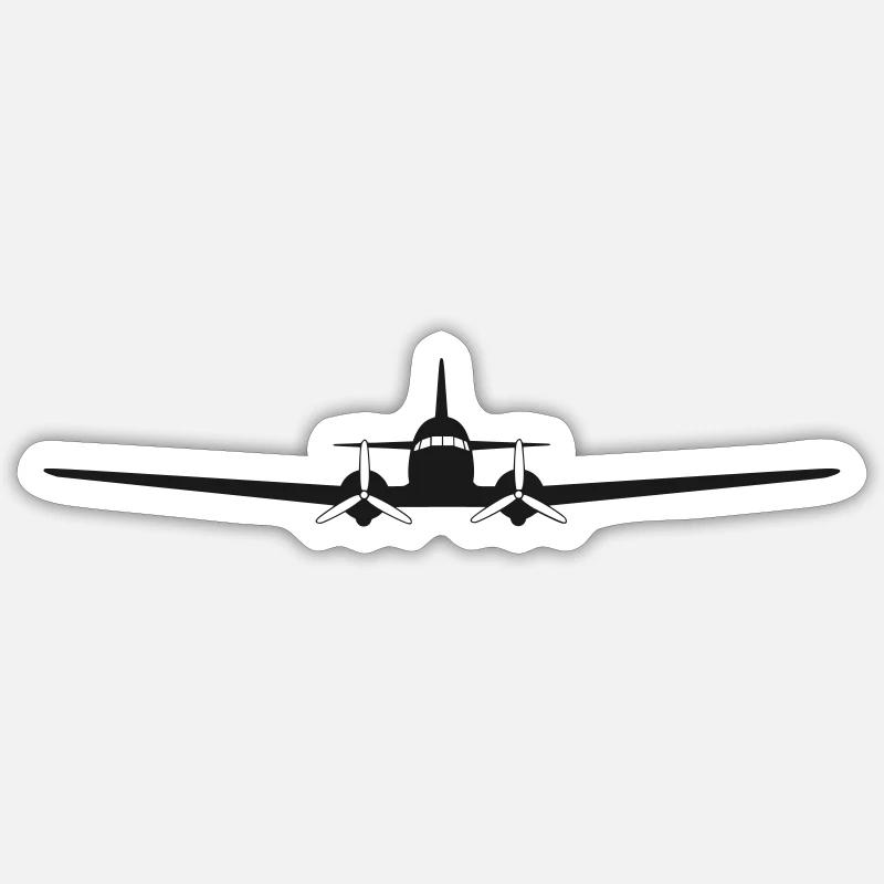 Avion Oldtimer à hélice Sticker taille S (10 x 10 cm)