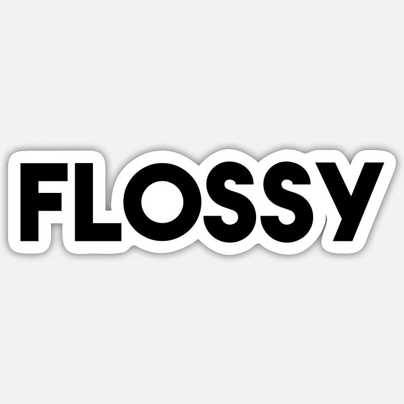 FLOSSY - Sticker size S (10 x 10 cm) - white matte