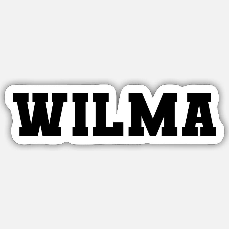 Nom - Wilma - Sticker taille S (10 x 10 cm) - blanc mat