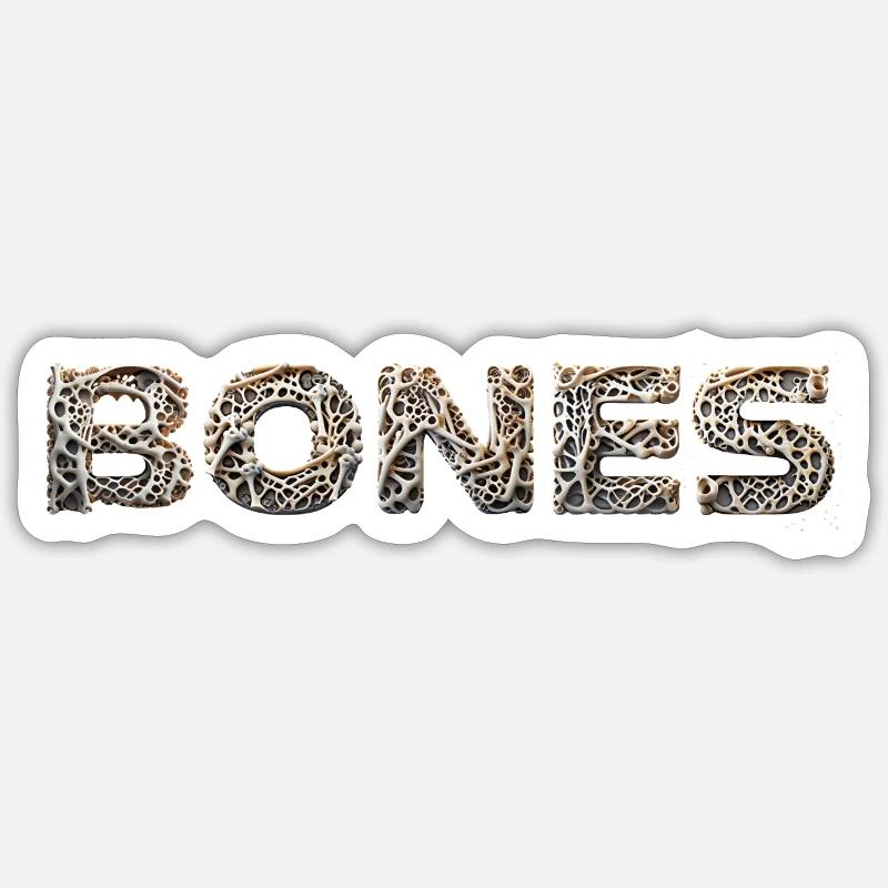BONES knochen realistisch Sticker Größe S (10 x 10 cm)
