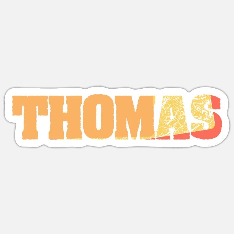 Thomas Thomas - Sticker taille S (10 x 10 cm) - blanc mat