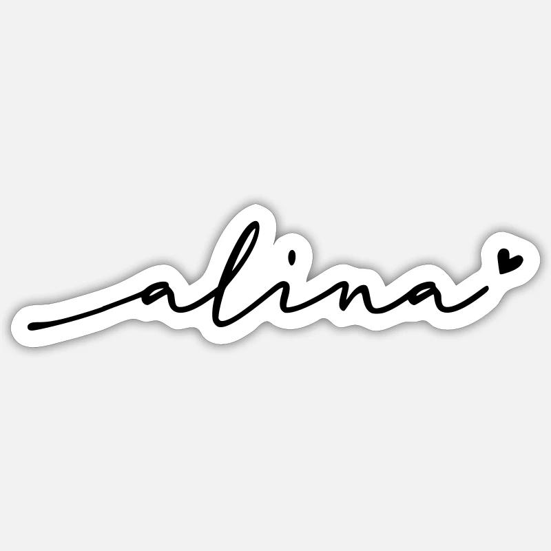 Alina Cursive Name - Sticker size S (10 x 10 cm) - white matte